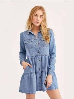 Free People nicole denim shirt dress